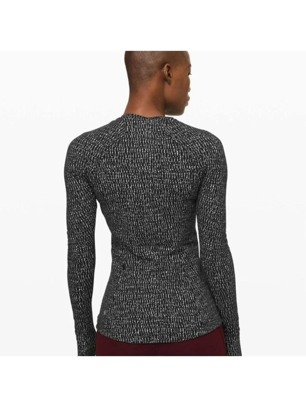 Lululemon Runderful Long Sleeve Knotted Jacquard Black White
